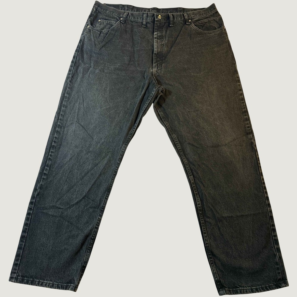 Wrangler Rugged Wear Jeans Mens 44x32 Black Relaxed Fit Cotton Denim Straight